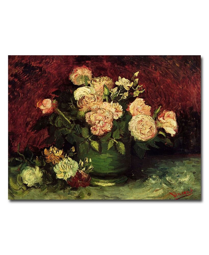 Trademark Global vincent van Gogh 'Peonies and Roses' Canvas Art - 32