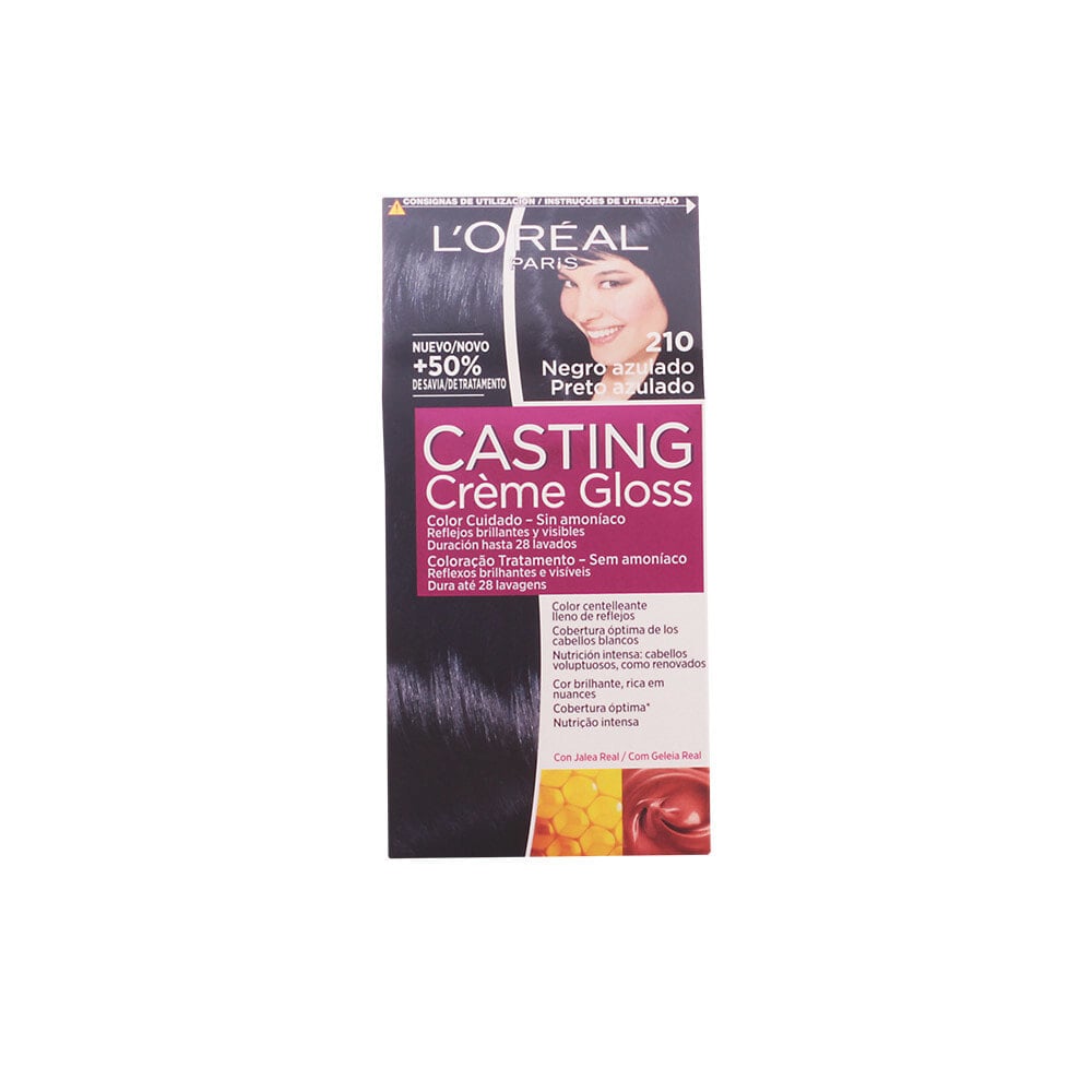 Loreal Paris Casting Creme Gloss Hair Color No. 210 Bluish Black Питательная безаммиачная крем-краска для волос, оттенок сине-черный