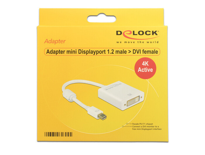 DeLOCK 62604 кабельный разъем/переходник mini Displayport 1.2 DVI-I 24+5 Белый