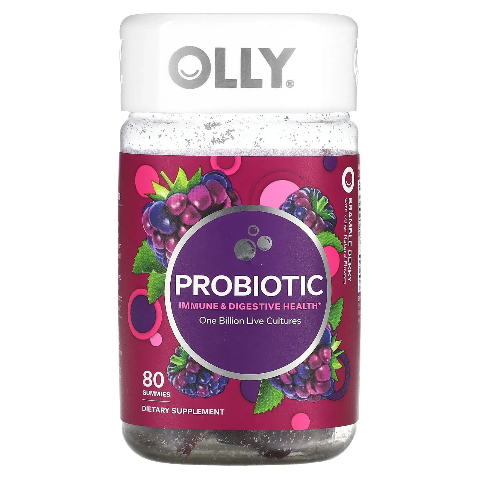 Probiotic, Bramble Berry, 1 Billion Live Cultures, 80 Gummies