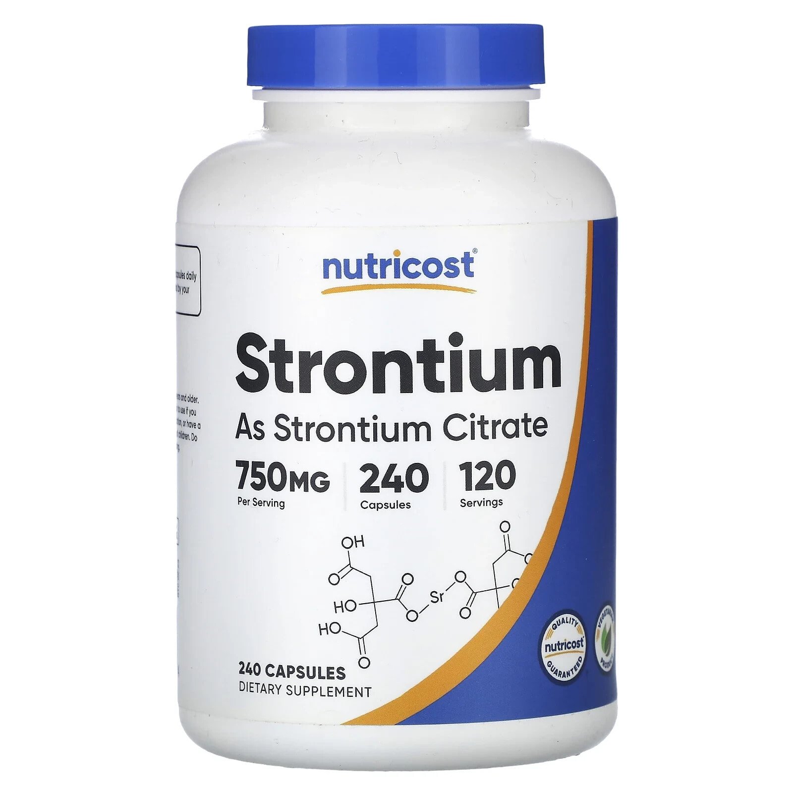 Strontium, 750 mg , 120 Capsules (375 mg per Capsule)