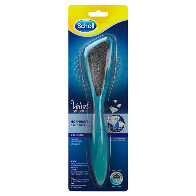 Scholl Velvet Smooth Dual Action Ручная пилка для ног с алмазными кристаллами для удаления даже самой твердой кожи