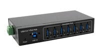 Exsys USB 3.2 HUB 7-Port Gen1 inkl.USB-Kab inkl.USB-Kabel DIN-Rail-Kit