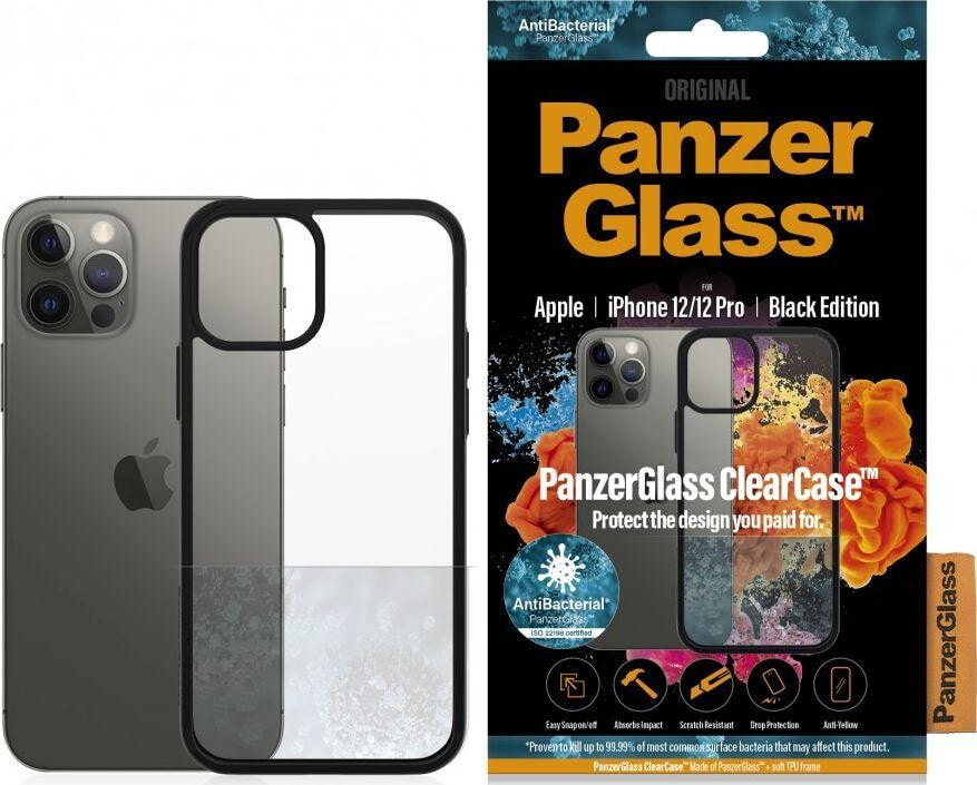 чехол прозрачный с черной окантовкой iPhone 12/12 Pro PanzerGlass