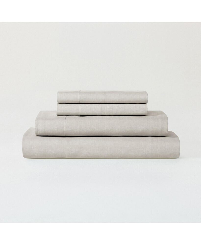 Sijo luxeweave Linen Sheet Set, King Includes 1 Fitted Sheet 76x80x16, 1 Flat Sheet 110x104 2 Pillowcases 20x36