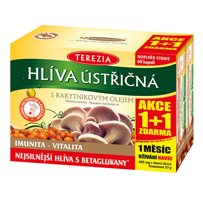 Terezia Company Oyster Mushroom Вешенка с облепиховым маслом для поддержки иммунитета 60 + 60 капсул
