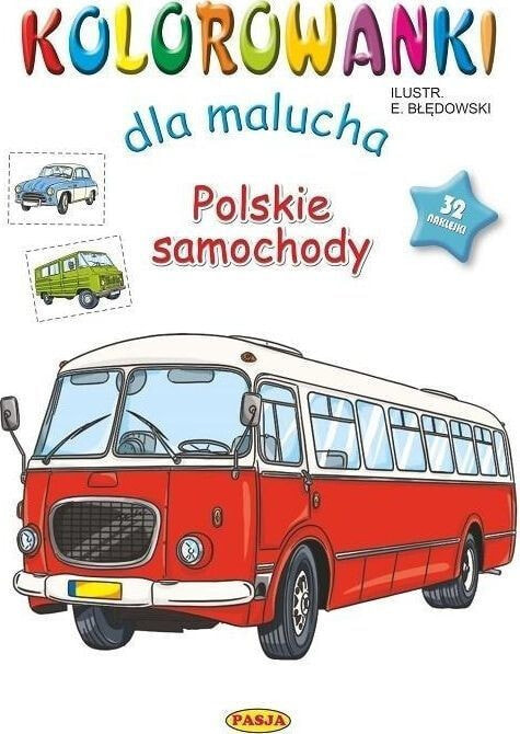 Раскраска для рисования Pasja Kolorowanki dla malucha - Polskie samochody
