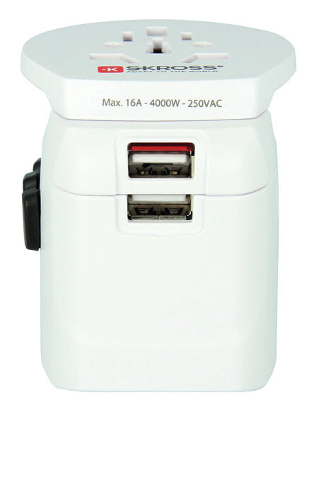 Skross PRO Light USB адаптер сетевой вилки Универсальная Белый 1.302550