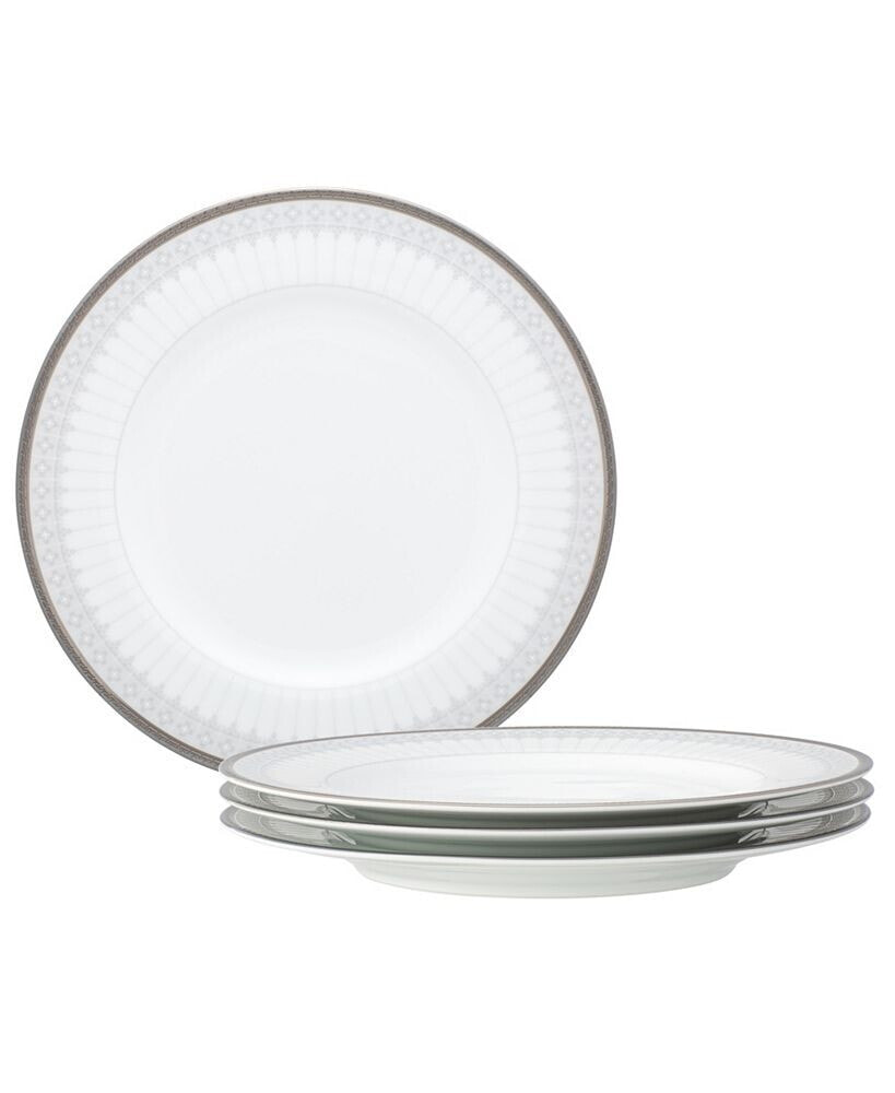 Noritake silver Colonnade 4 Piece Salad Plate Set, Service for 4