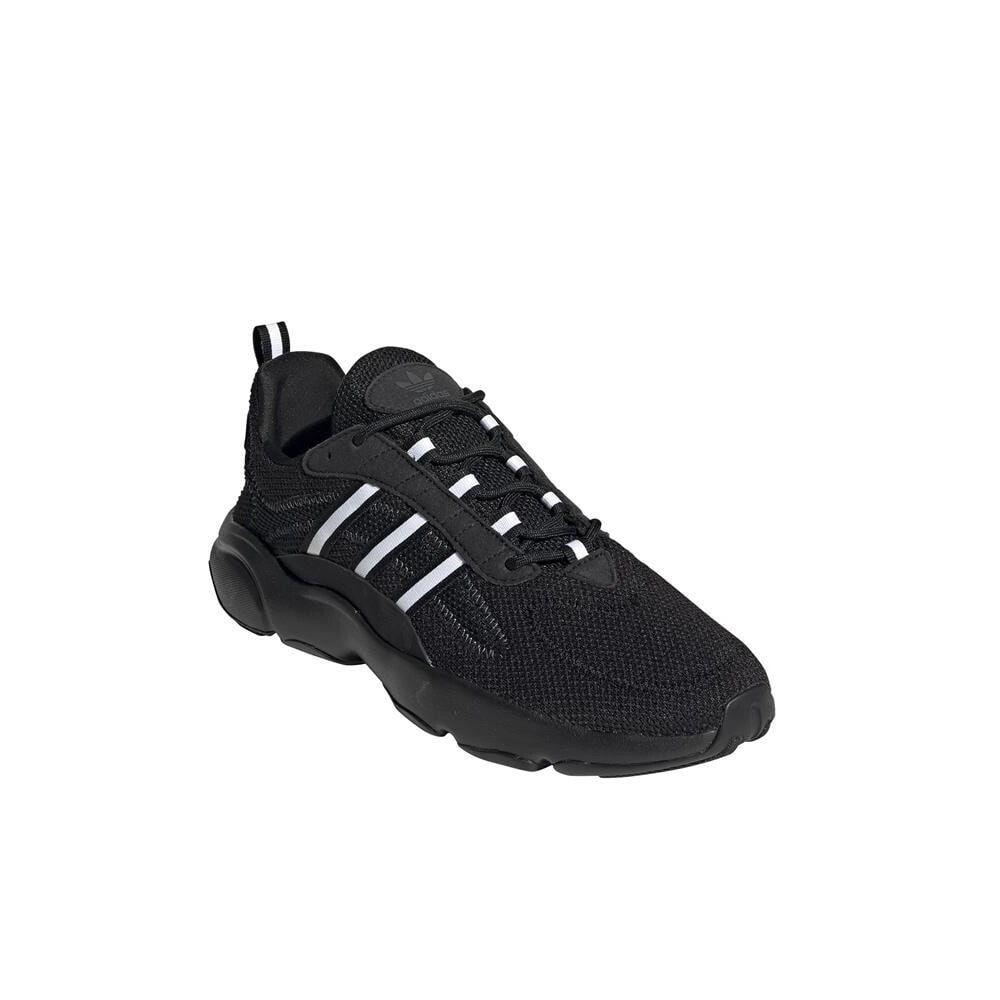 Мужские кроссовки спортивные для бега черные текстильные низкие Adidas Haiwee