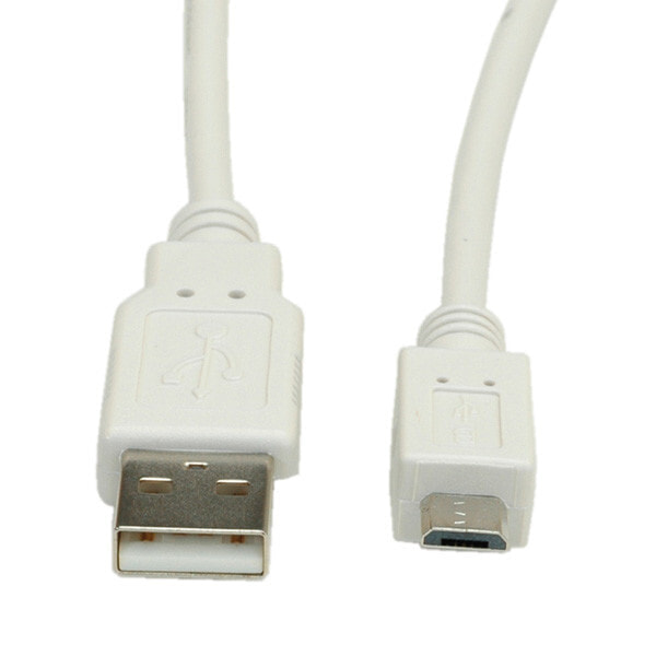 Value 11.99.8752 USB кабель 1,8 m 2.0 USB A Micro-USB B Белый