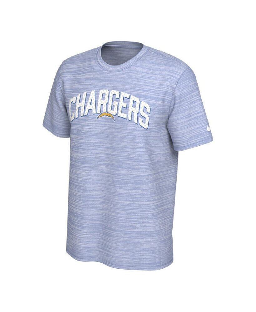 Nike men's Powder Blue Los Angeles Chargers Sideline Velocity Athletic Stack Performance T-shirt