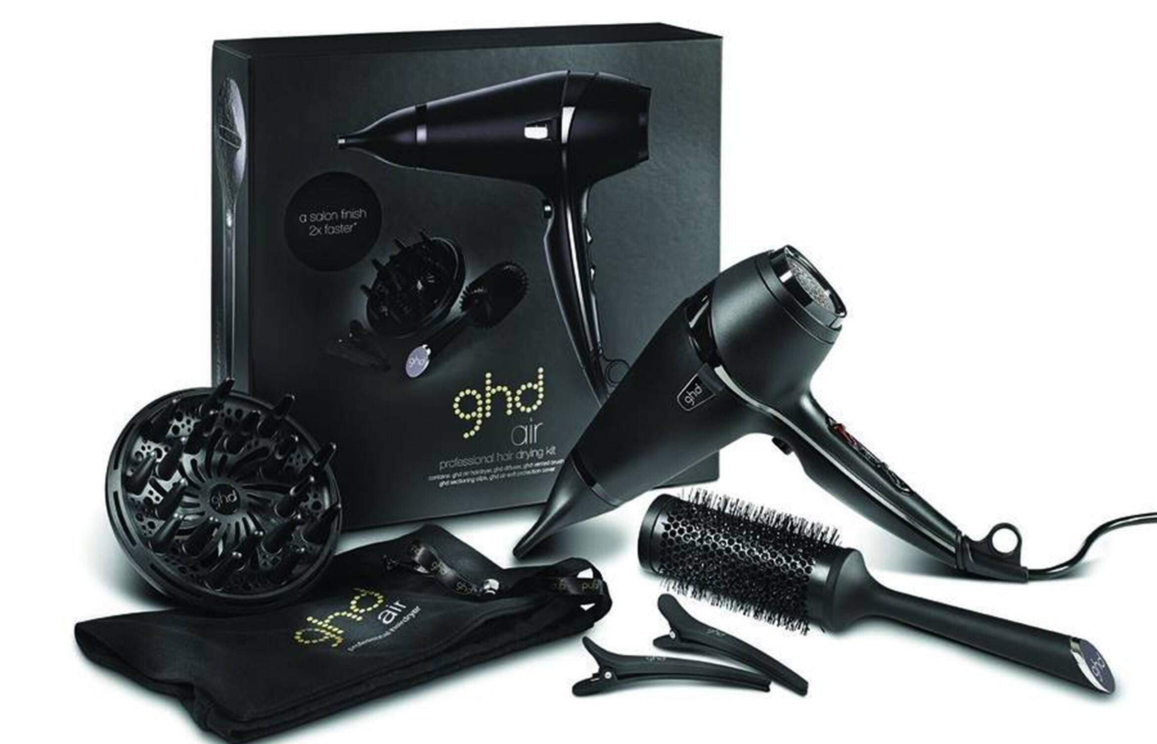 GHD  Air Hair Drying Kit Фен с диффузором и аксессуары для укладки волос . Черный