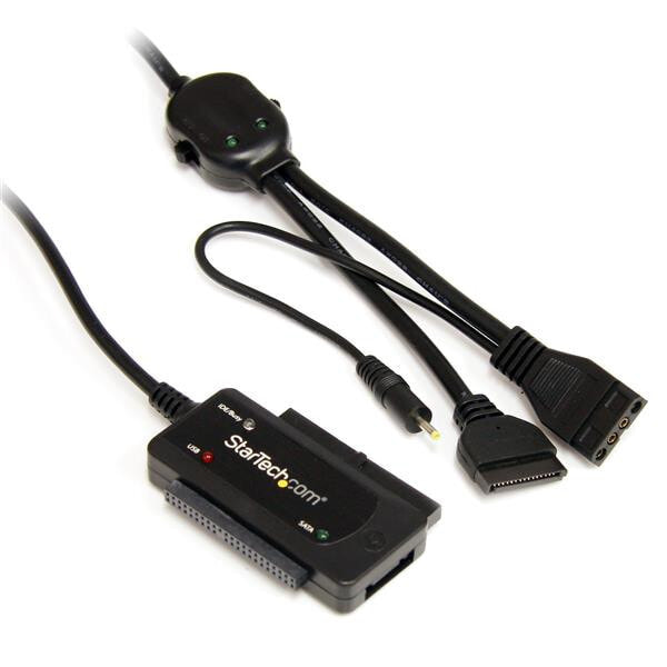 StarTech.com USB2SATAIDE кабельный разъем/переходник USB A IDE(40-pin) + IDE(44-pin)+ LP4 (4-pin) + SATA (7-pin) + SATA (15-pin) Черный