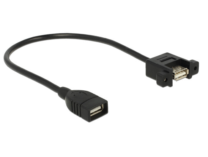 DeLOCK 0.25m 2xUSB2.0-A USB кабель 0,25 m 2.0 USB A Черный 85105