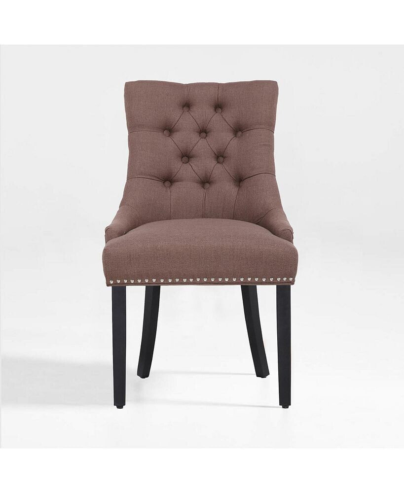 Upholstered Wingback Button Tufted Dining Chair