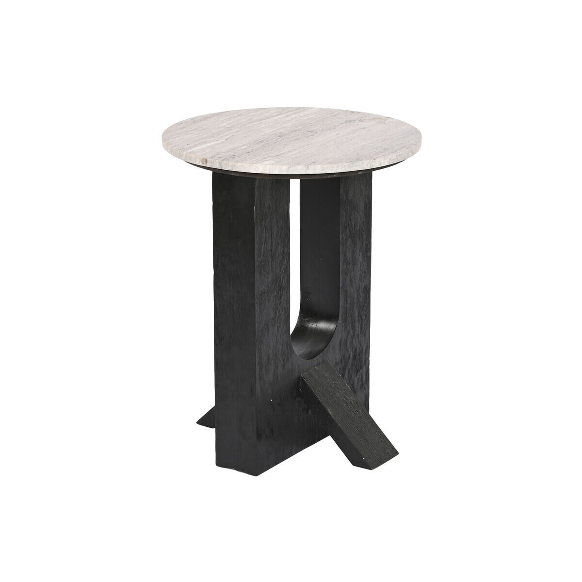 Small Side Table Home ESPRIT White Black Marble Mango wood 41 x 41 x 51 cm