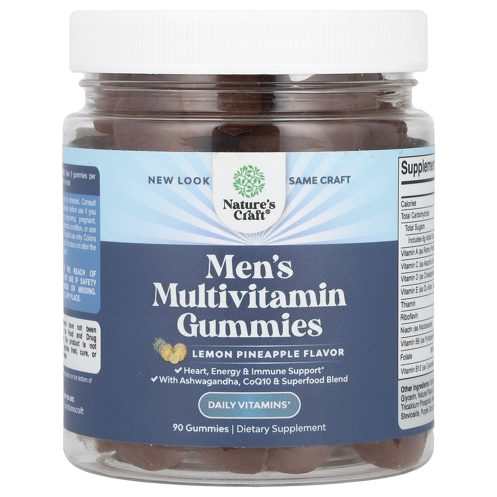 Men's Multivitamin Gummies, Lemon Pineapple, 90 Gummies