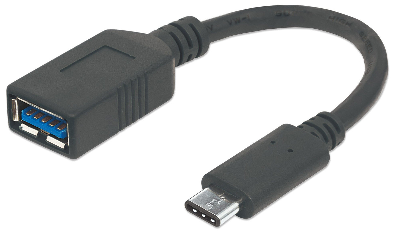 Manhattan 355285 USB кабель 0,15 m 3.2 Gen 1 (3.1 Gen 1) USB C USB A Черный