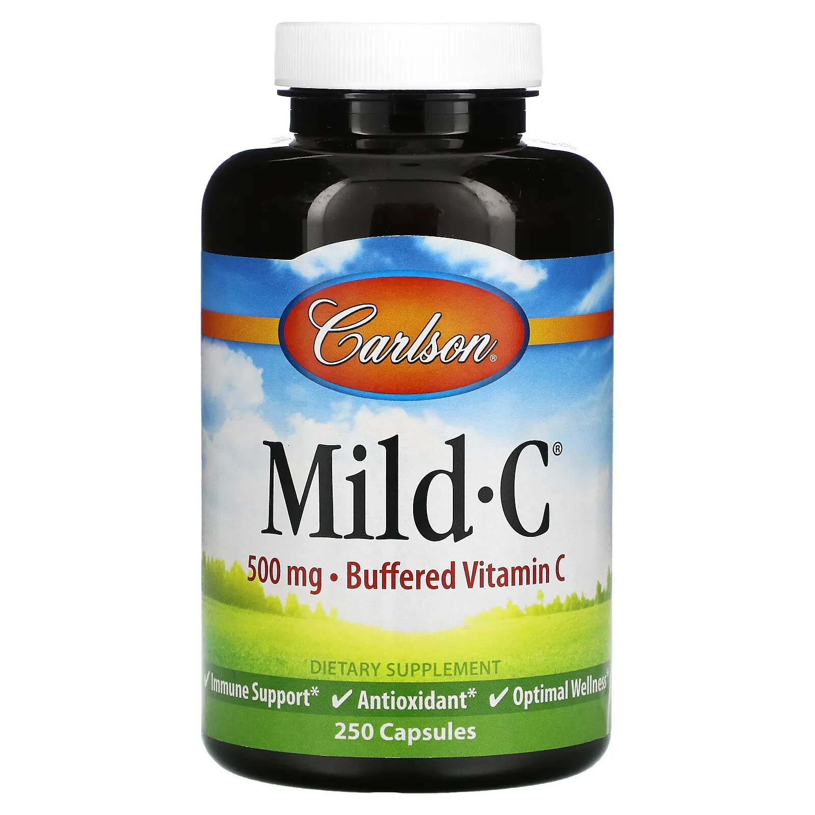 Carlson, Mild-C, витамин C деликатного действия, 500 мг, 250 капсул