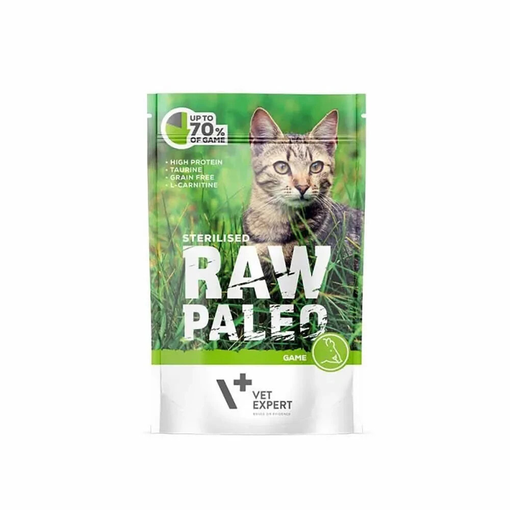 RAW PALEO Adult sterilisedgame wet cat food 100g