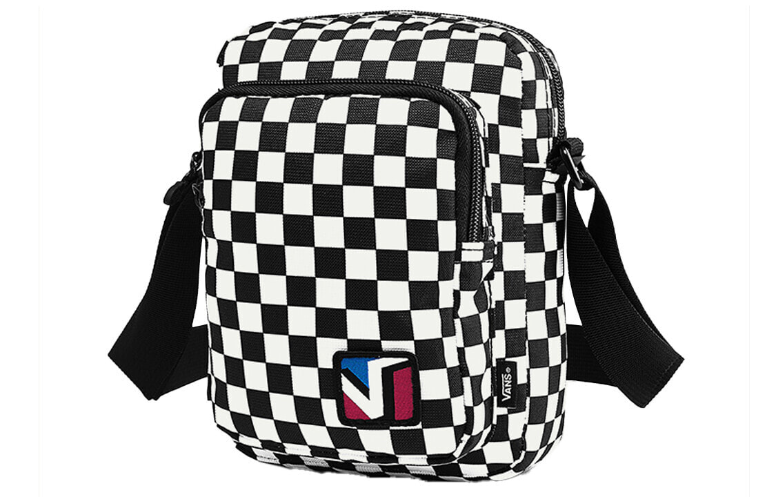 Vans 新款棋盘格印花 涤纶 单肩斜挎包 男女同款 黑白格纹 / Сумка Vans Diagonal Bag VN0A4UQ5J0Z