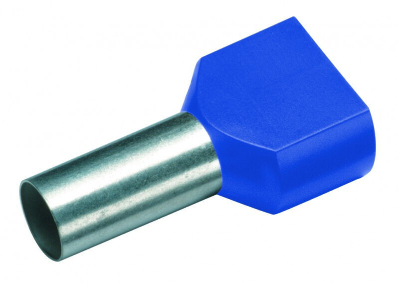 182402 - Wire end sleeve - Tin - Straight - Blue - Metallic - Copper - Polypropylene (PP)