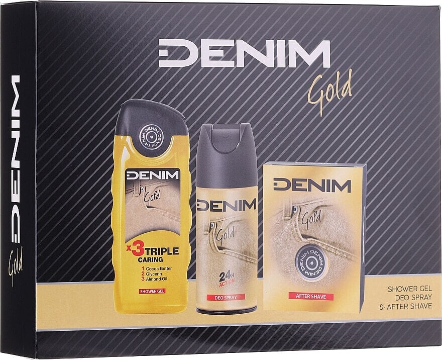 Denim Gold - Duftset (After Shave Lotion 100ml + Deospray 150ml + Duschgel 250ml)