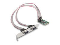 Delock Mini PCIe Karte full size zu 2 x Seriell RS-232 D-Sub 9 Pin - Cable - Digital