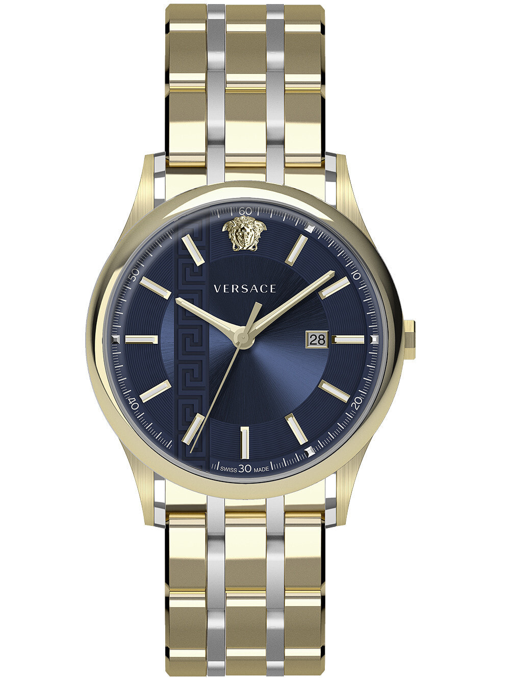 Мужские наручные часы с золотым браслетом Versace VE4A00720 Aiakos mens 44mm 5ATM