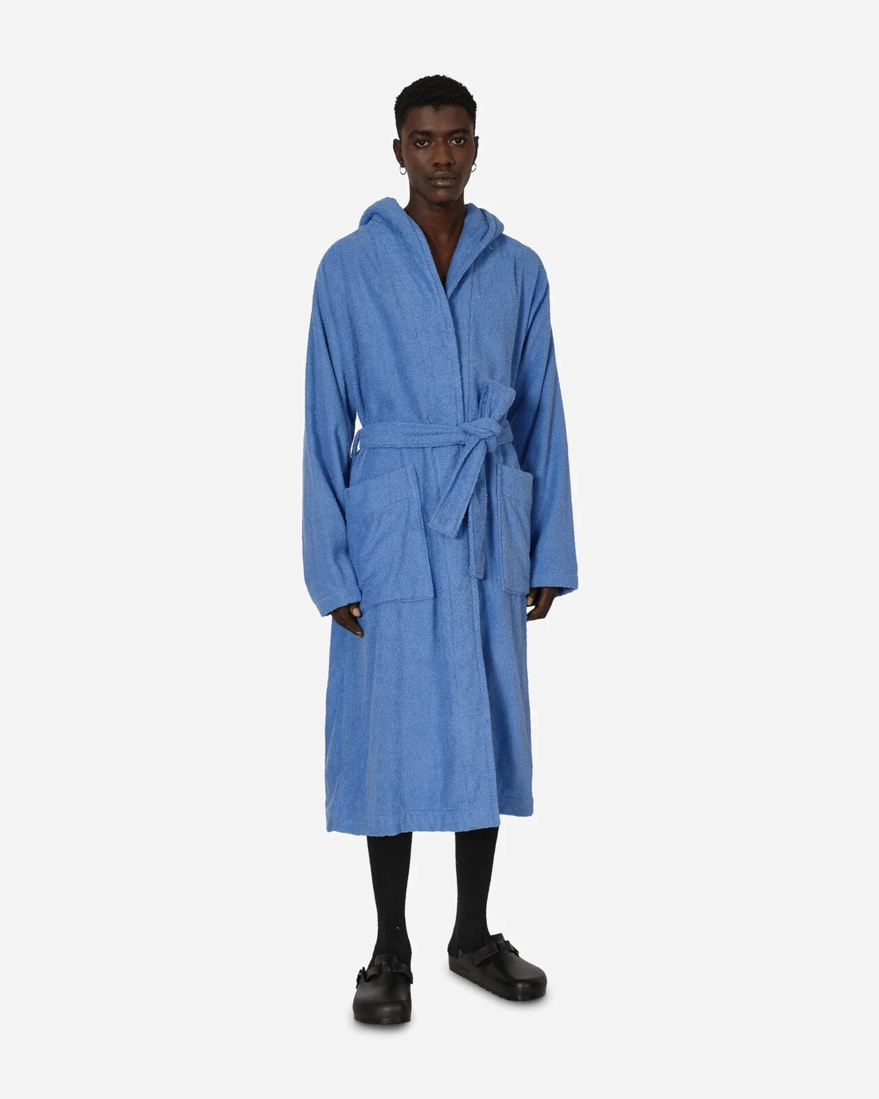 Hooded Bathrobe Clear Blue