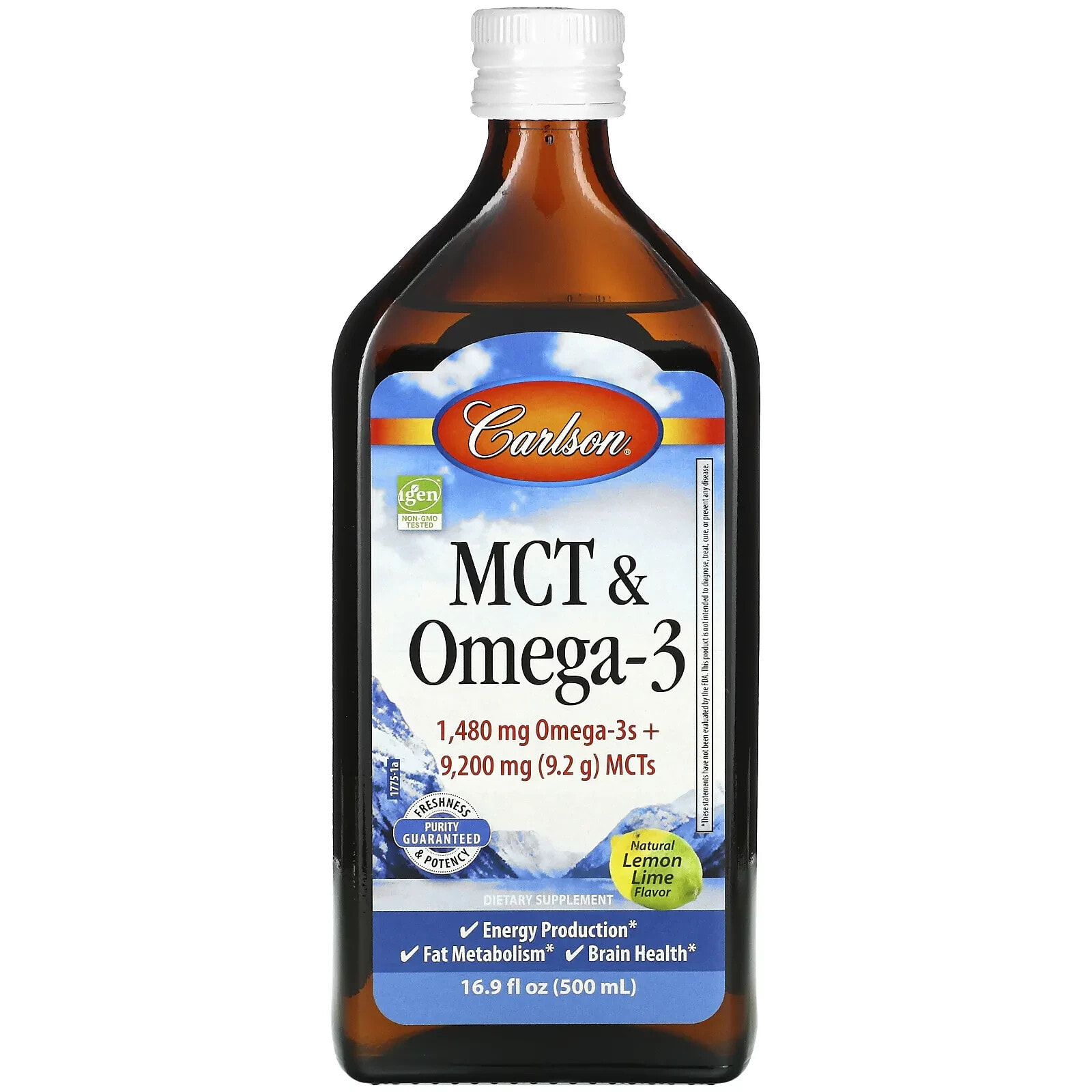 MCT & Omega-3, Natural Lemon Lime, 6.7 fl oz (200 ml)