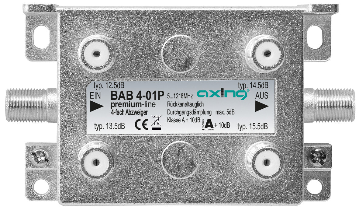 Axing BAB 4-01P Кабельный разветвитель Серый BAB00401P