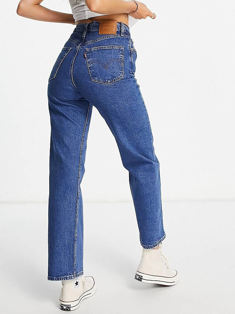 Levi's – Ribcage – Straight Jeans in dunkler Waschung