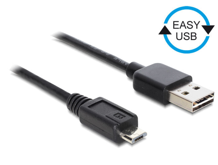 DeLOCK 0.5m, USB2.0-A/USB2.0 Micro-B USB кабель 0,5 m 2.0 USB A Micro-USB B Черный 85156