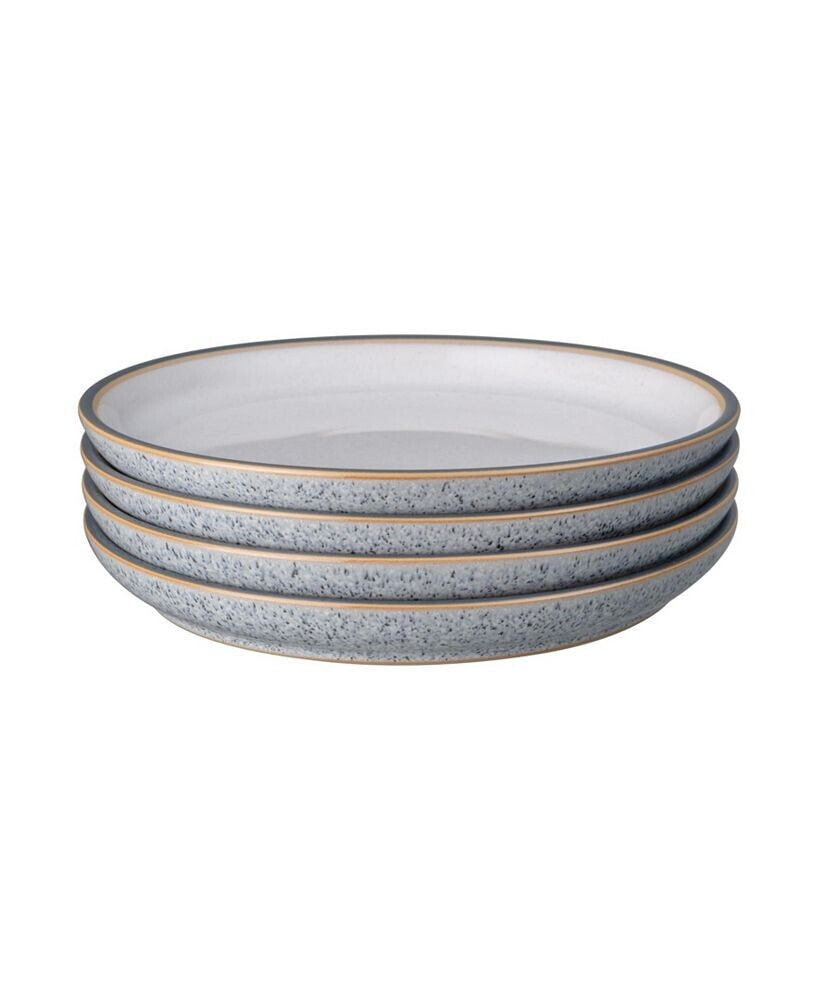 Studio Craft Grey/White 4 Piece Medium Coupe Plate Set