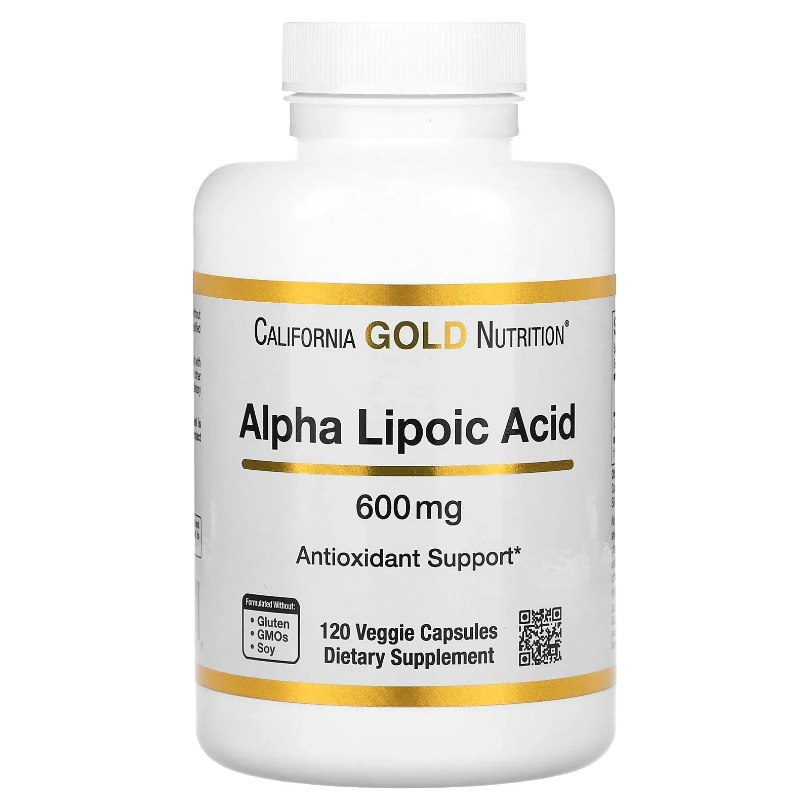 California Gold Nutrition, Alpha Lipoic Acid, 600 mg, 120 Veggie Capsules