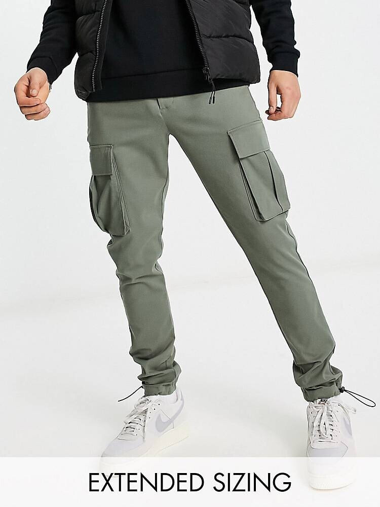 ASOS DESIGN skinny cargo trousers in light khaki ASOS Размер: W32 L30купить в интернет-магазине ShopoTam.com, мужские брюки карго ASOS