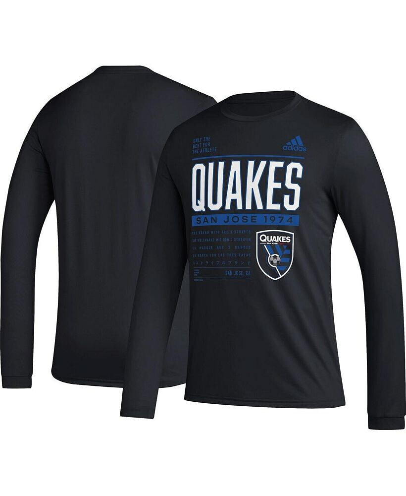 adidas men's Black San Jose Earthquakes Club DNA Long Sleeve T-shirt