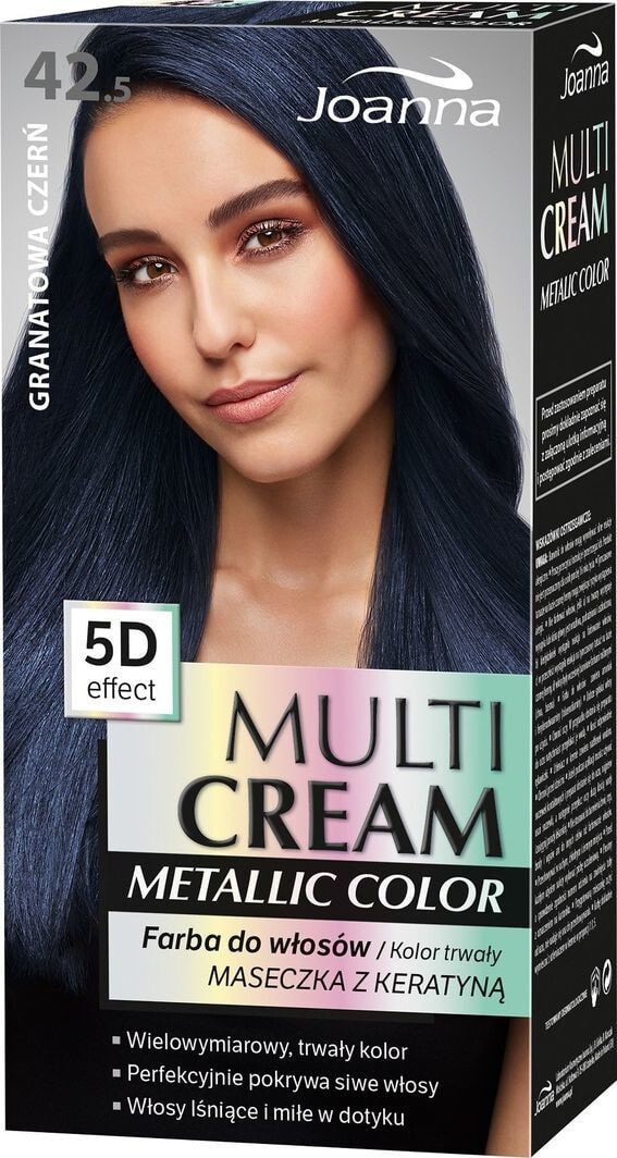 Краска для волос Joanna Multi Cream Metallic Color 5D Effect 42.5 Granatowa Czerń