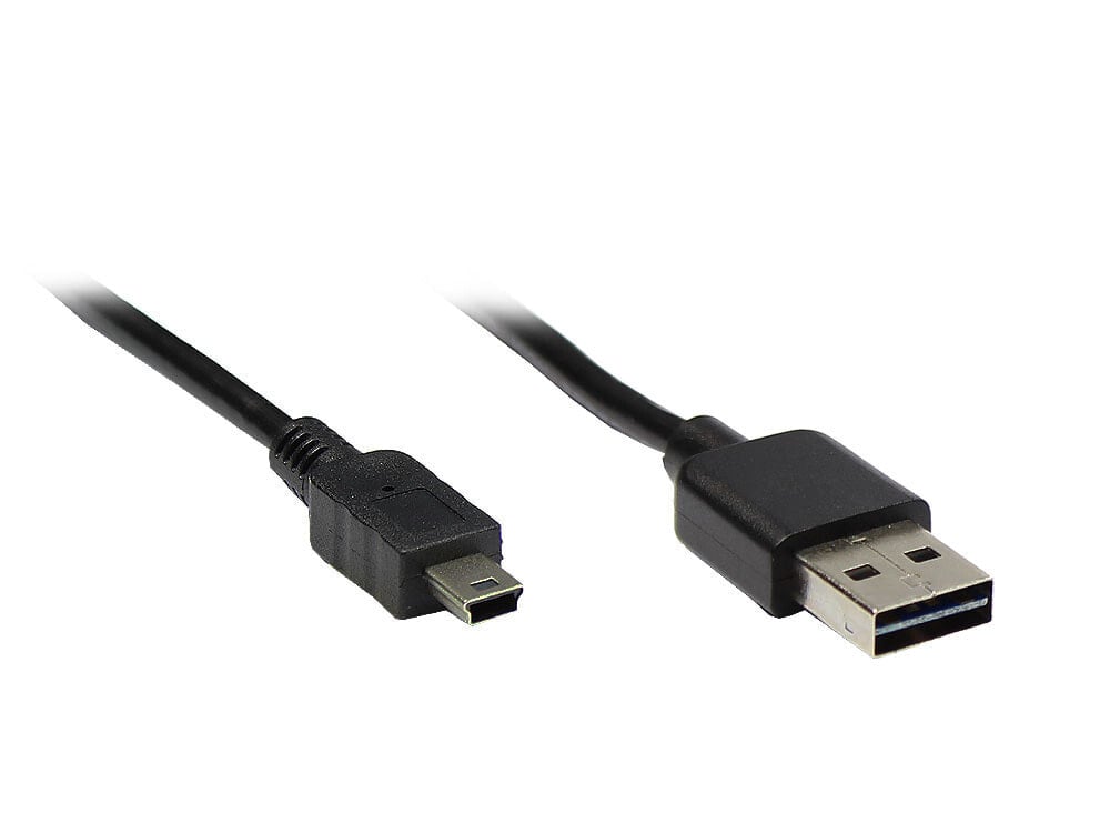 Alcasa USB 2.0 A/mini, 1m USB кабель USB A Mini-USB A Черный 3310-EU01