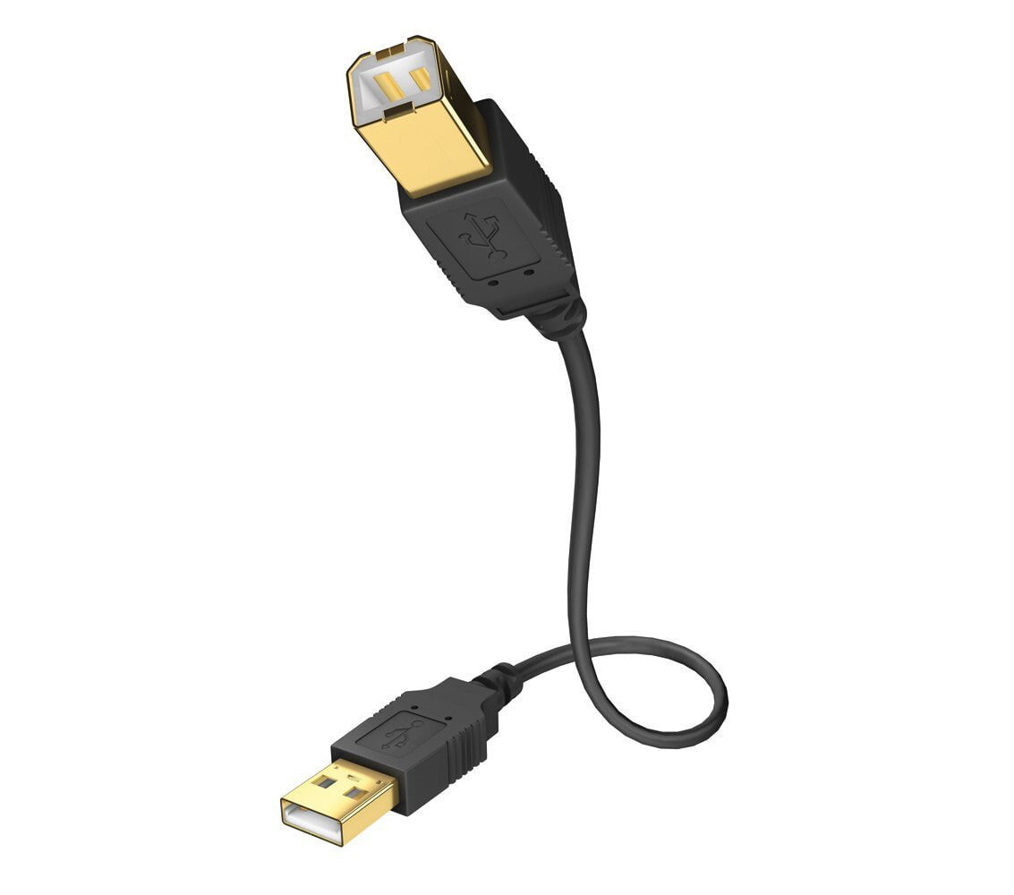Inakustik 01070001 USB кабель 1 m 2.0 USB A USB B Черный