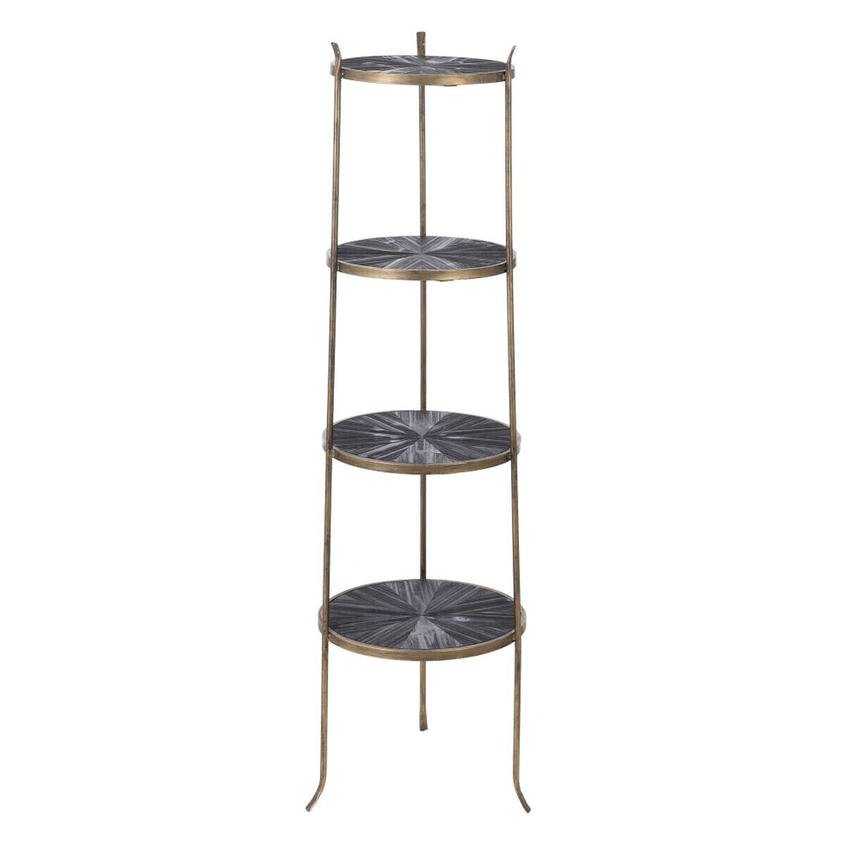 Shelves 47,5 x 47 x 152 cm Black Golden Metal Wood