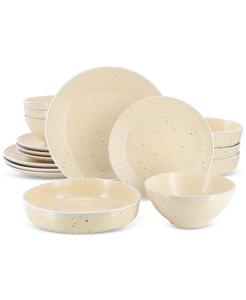 Elama emilia 16 Pc. Stoneware Dinnerware Set, Service for 4