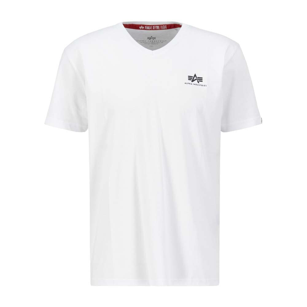 ALPHA INDUSTRIES Basic T Small Logo Short Sleeve V Neck T-Shirt