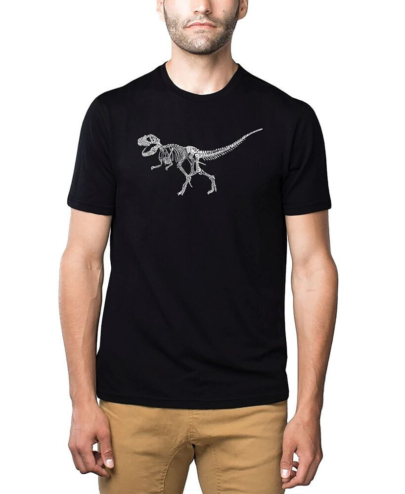 LA Pop Art men's Premium Word Art T-Shirt - Dinosaur T-Rex Skeleton