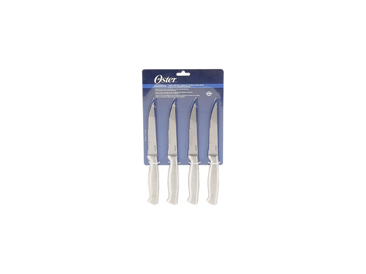 Oster 91603.04 Baldwyn 4 Piece Stainless Steel Serrated Steak Knives