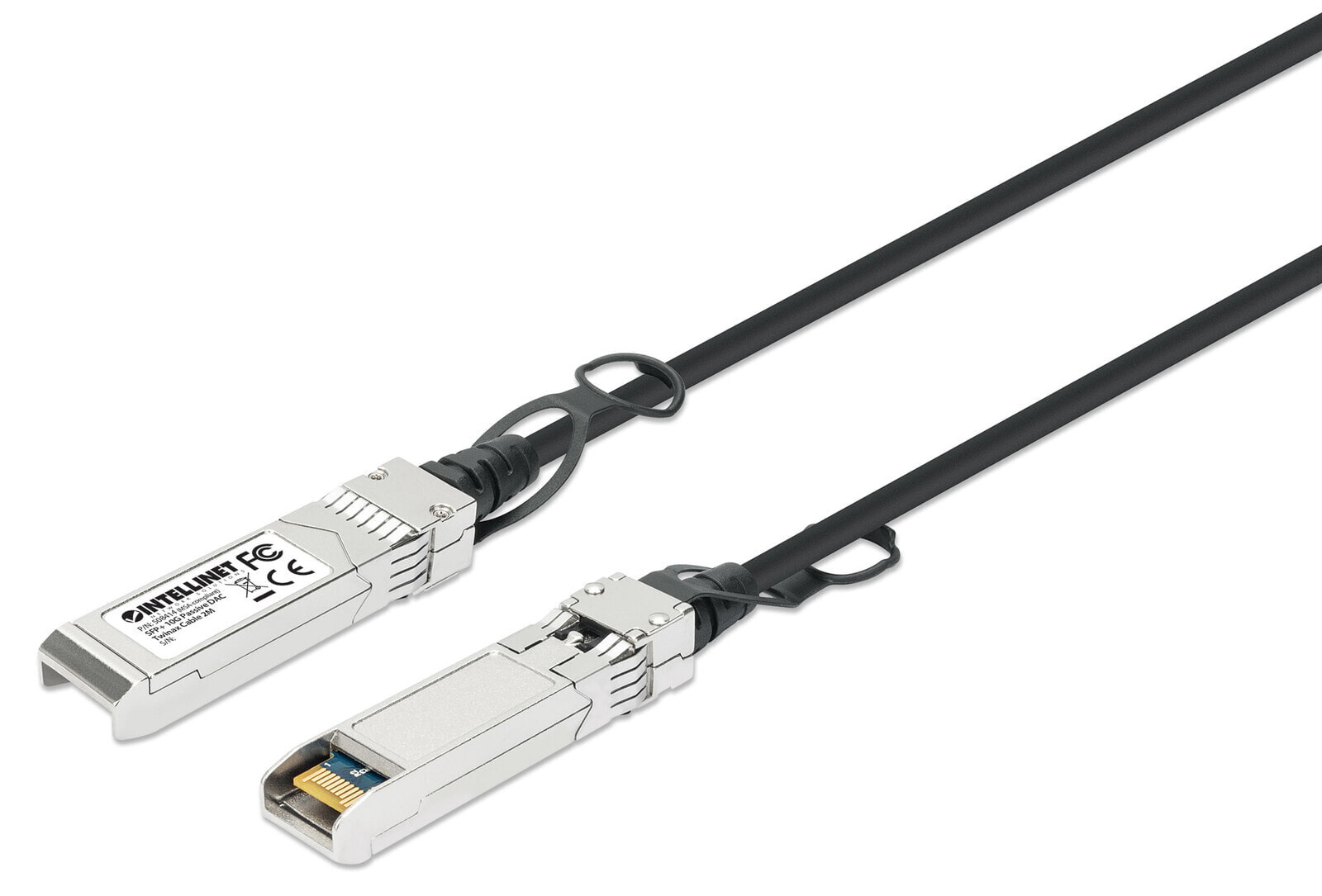 Intellinet 508414 волоконно-оптический кабель 2 m SFP+ Черный, Серебристый