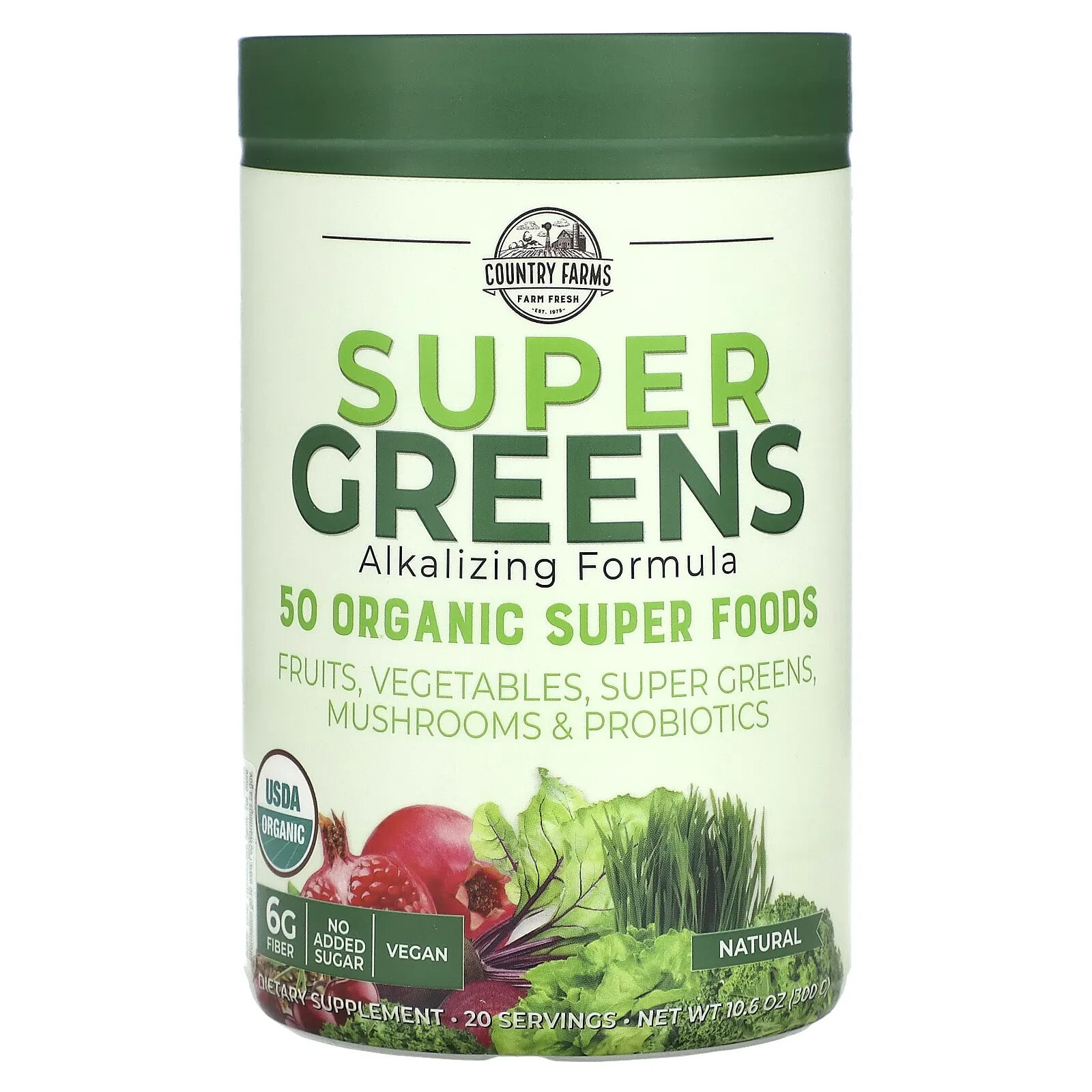 Super Greens, Alkalizing Formula, Chocolate, 10.6 oz (300 g)