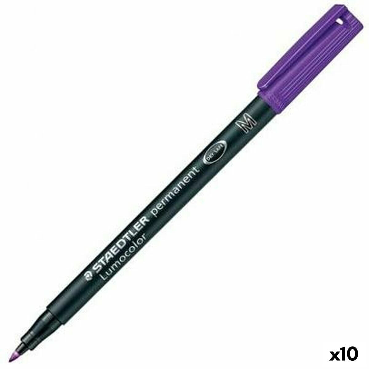 Постоянный маркер Staedtler Lumocolor 317-6 M Фиолетовый (10 штук)